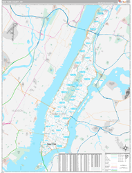 New York County, NY Wall Map Premium Style 2024